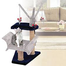 cat lounger with play tree and bamboo post navy gray 16 x 16 x 23 inches wxdxh hurry check out this great product cat tree cat bed cat activity cats