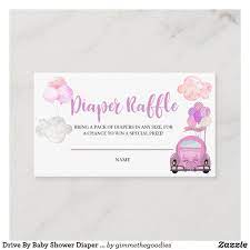 Drive By Baby Shower Diaper Raffle Enclosure Card Zazzle Com Diaper Baby Shower Invitations Baby Shower Diaper Raffle Baby Shower Invitations