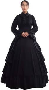 Victorian style clothing took on many different looks during victorian times. Amazon Com Graceart Black Victorian Dress Renaissance Ball Gown Fancy Dress Cosutume Dress With Hoop Skirt Clothing