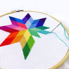 Finest patterns & kits · superior customer service · pay by check Rainbow Cross Stitch Pattern Star Modern Needlepoint Pattern Counted Cross Stitch Pdf Modern Embroidery Modern Cross Stitch Rainbow Pattern Needlepoint Patterns Floral Cross Stitch Cross Stitch Flowers
