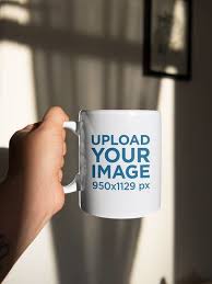 Placeit Sticker Mockup Featuring A Man Holding A Coffee Mug Mugs Mockup Clothing Brand Logos