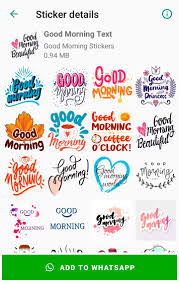 Apr 21, 2020 · the description of good morning stickers app hi ! Good Morning Stickers For Whatsapp Wastickerapps For Android Apk Download