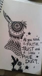 Peter Pan Mandala All You Need Is Faith Trust And A Little Pixie Dust Dessin De Visages Dessin Feerique