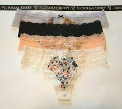 Victorias Secret Lace Side THONG Panty Panti Floral SEXY Satin Silk NWT  Stretchy | eBay