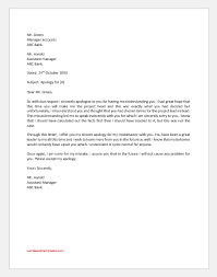While i cannot alter what has. Apology Letter To Boss For Misunderstanding Word Excel Templates