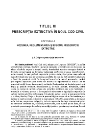 Lege privind codul civil (partea 1). Pdf PrescripÅ£ia ExtinctivÄƒ In Noul Cod Civil T I T L U L I I I PrescripÅ£ia ExtinctivÄƒ In Noul Cod Civil Andrei Bogdana Academia Edu