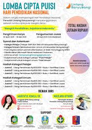 Check spelling or type a new query. Lomba Cipta Puisi Hari Pendidikan Nasional 2021 Sastrawacana Id