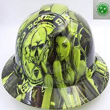 Full Brim Green Bad Bones Hard Hat With Ratcheting Suspension Best Offer Industrial Scientific Shop Ineedthebestoffer Com Custom Hard Hats Hard Hat Hydro Dipped