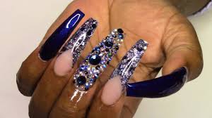 90 long acrylic nails design ideas june 2020. Navy Blue Acrylic Nails Ballerina Shape Acrylic Nails Tutorial Youtube