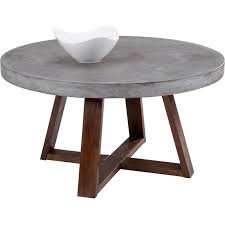 Devons Coffee Table W Sealed Concrete Top Acacia Wood Base By Sunpan Soffbord Mobler Hem Inredning