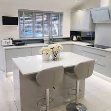 Clerkenwell Gloss Dove Grey White Modern Kitchen Modern Grey Kitchen Kitchen Interior Design Modern
