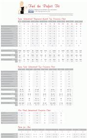 conversion european sizes chart images online