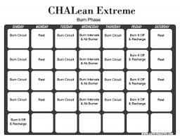 chalean extreme workout calendar