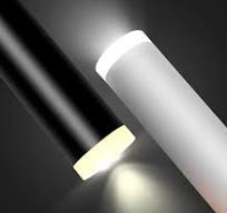 Luz colgante LED, cilindro moderno de tubo largo, mostrador de barra de  comedor de la isla de cocina, negro/blanco, 610 mm/310 mm, interruptor de  ...