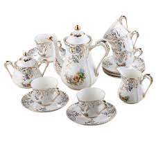 High End Luxury British Afternoon Tea Coffee Set European Coffee Cup Set Living Room Essential Decoration Tea Pots Tea Victorian Tea Sets
