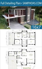 3 bedrooms modern home plan 7x16m samphoas plansearch fachada de casa planos de casas diseno de casa planos