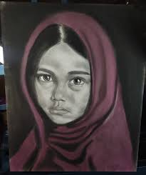 Charcoal and pastel School project This kid always amazes me