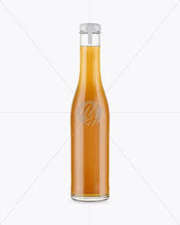 Clear Glass Bottle With Orange Drink Mockup In Bottle Mockups On Yellow Images Object Mockups Orange Drinks Design Mockup Free Glass Bottles