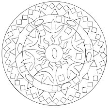 Unicorn & pegasus coloring pages. Easy Abstract Mandala Mandalas Adult Coloring Pages