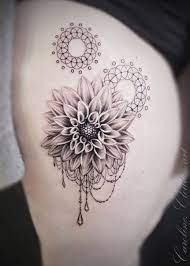 By Caroline Cloutier Carolinecloutiertattoo Carolinecloutierart Tattoo Dotwork Mandala Dahlia Flower Tattoo Sleeve Dahlia Flower Tattoos Mandala Tattoo