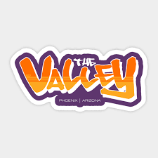 Basketball, phoenix suns, logo, nba. Phoenix Suns The Valley Phoenix Suns Sticker Teepublic