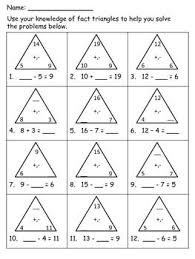 Fact Triangle Missing Number Fact Triangles Math Subtraction Missing Numbers