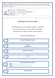 Doc Model Raport De Evaluare Clasa Pregatitoare Bianca Bianca Academia Edu