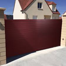 Maybe you would like to learn more about one of these? Portail Coulissant Aluminium Concarneau Rouge Naterial L 412 X H 153 Cm Leroy Merlin