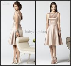 Wholesale Dessy Bridesmaid Dresses Knee Length Cocktail Length Satin Dress Bateau Neckline Formal Dresses 2852 Free Shipping 86 36 Piece Dhgate Vestidos