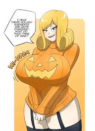 Rule 34 - 1girls Big Boobs Big Breasts Big Tits Blonde Female Blonde Hair  Blonde Hair Female Blush Boobs Bouncing Breasts Breasts Brown Eyes Curled  Hair Halloween Halloween Costume Halloween Pumpkin Huge