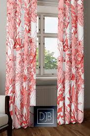 Living Coral Floral Print Window Curtains Window Curtain Designs Blue Rooms Curtains