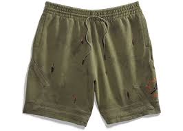 Travis Scott Jordan Washed Suede Shorts Olive Suede Shorts Clothes Suede Tops