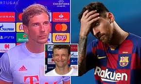 Neuers is a good goalkeeper but messi is the best look!!! Leon Goretzka Says It Was Fun To See Messi And Barcelona Lose 8 2 To Bayern Munich Daily Mail Online