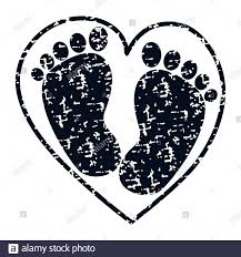 Download Baby Feet Footprint With Heart Vector Illustraton Stock Vector Image Art Alamy