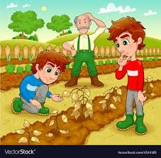 Funny Scene In The Vegetable Garden Vector Image On Vectorstock In 2020 Funny Scenes Vegetable Cartoon Cartoon Clip Art