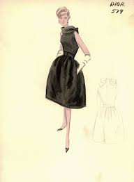 Theswinginsixties Cocktail Dress Sketch By Dior For Bergdorf Goodman 1960s Fashion Illustration Vintage Fashion Design Sketches Dress Sketches