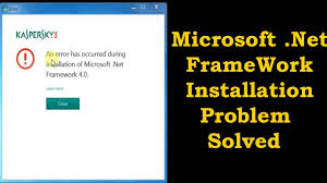 An Error Has Occurred During Installation Of Microsoft Net Framework 4 0 Kaspersky Sharankumar Youtube