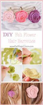 Diy Felt Flower Hair Barrettes For Spring The Magic Onions Diy Hair Accessories Felt Hair Accessories Felt Flowers
