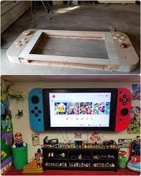 Giant Nintendo Switch Made With A Tv Game Room Decor Video Game Room Design Video Game Rooms