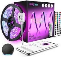 Tira de luces LED inteligentes de 65.6 pies para dormitorio, sincronización  de música, tiras de luz LED que funcionan con Alexa, 5050 RGB que cambian  ...