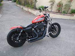 Hellboy Biker 883r Orange Bobber Harley Sportster 883 Harley Davidson Sportster Motocicleta Bobber