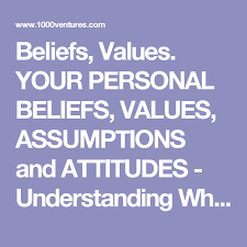 Beliefs Values Your Personal Beliefs Values Assumptions And Attitudes Understanding What Drives You And Others Charact Beliefs Understanding Assumptions