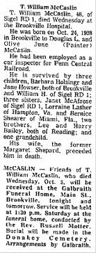 T William McCaslin (1928-1977): homenaje de Find a Grave