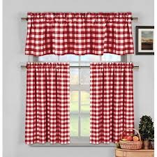 Black And White Plaid Curtains Walmart Candy Apple Red Gingham Checkered Plaid Kitchen Tier Curtain Valance Walmart Com In 2020 Farmhouse Kitchen Curtains Kitchen Curtains Curtain Decor