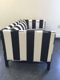 Pair Of Chic Updated Vintage Black And White Striped Loveseats 1stdibs Com Love Seat White Loveseat Black And White Love