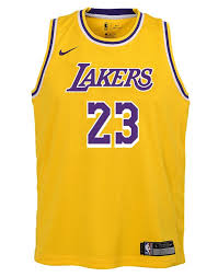 Nike Kids Los Angeles Lakers Lebron James 23 Icon Swingman Nba Jersey Yellow