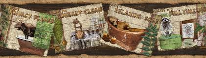 Woodland Humor Brown Rustic Personification Wallpaper Border 418b80972