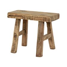 Vintage Mini Stool Weathered Natural approx 10-12 Wide, 5-7 Deep,8-10 High 
