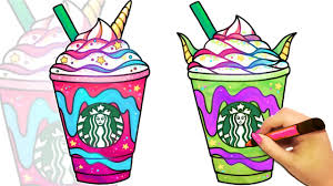 Find more coloring pages online for kids and adults of starbucks cups kawaii coloring pages to print. How To Draw A Starbucks Unicorn Frappuccino And Dragon Frappuccino Youtube