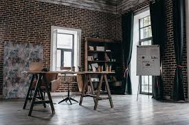 A modern loft with sustainable style article designer tyler karu adds vintage furnishings and a sustainable spin to the remodel of an authentic open loft in portland, maine. Interior Design Of Modern Spacious Loft Office Free Stock Photo And Image